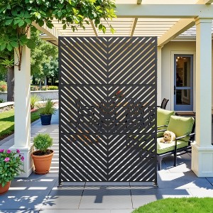 47-inches W x 72-inches H Black Galvanized Sheet Screen Outdoor and lndoor Divider for Balcony Patio Garden Room Divider ( Parallel 01) - 1 of 4