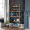 70.88"5 Shelves International Lux Metal Frame Bookcase Deco Stone - Sauder: Satin Gold Finish, Modern Design, Curved Edges: Tall - image 2 of 4