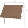 VisioGear Retractable Awning, 118'' Non-Screw Outdoor Sun Shade Shelter with Support Pole Stand for Backyard, Brown, 118.1"*47.2"*118.1" - 3 of 4