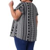 Agnes Orinda Women's Plus Size Boho Floral Printed Round Neck Butterfly Sleeve Babydoll Blouses - 4 of 4