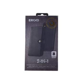 Ercko 2-in-1 Magnet Wallet Leather Case for iPhone X/Xs - Black