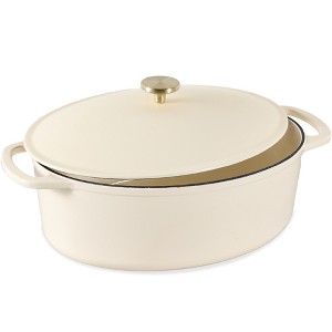 Best Choice Products Oval 7.5 Quart Cast-Iron Dutch Oven, Heavy-Duty w/ Enamel, Side Handles - 1 of 4
