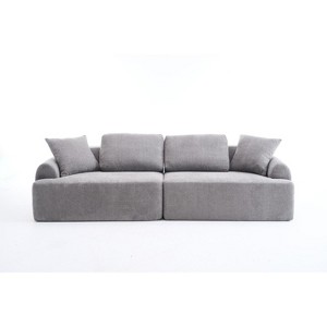 TIRAMISUBEST Compression Sofa,4-Seater Combined Sofa with Crochet Yarn Fabric, Memory Foam Cushions, 4 Pillows for Living Room & Office - 1 of 4
