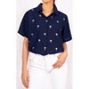 LA LEELA Women's Casual Solid Blouse Shirt TShirts Short Sleeve Button Down Dress Tops Tee Shirts Hawaiian Blouses for Women - 2 of 4