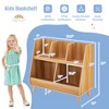 Costway 5-Cube Kids Bookshelf and Toy Organizer Wooden Storage Bookcase with Wood Legs Natural/White/Beige - 3 of 4