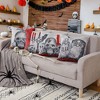 18" x 18" Velvet Tombstone Skull Crow Pattern Halloween Throw Pillow Cover - 4 of 4