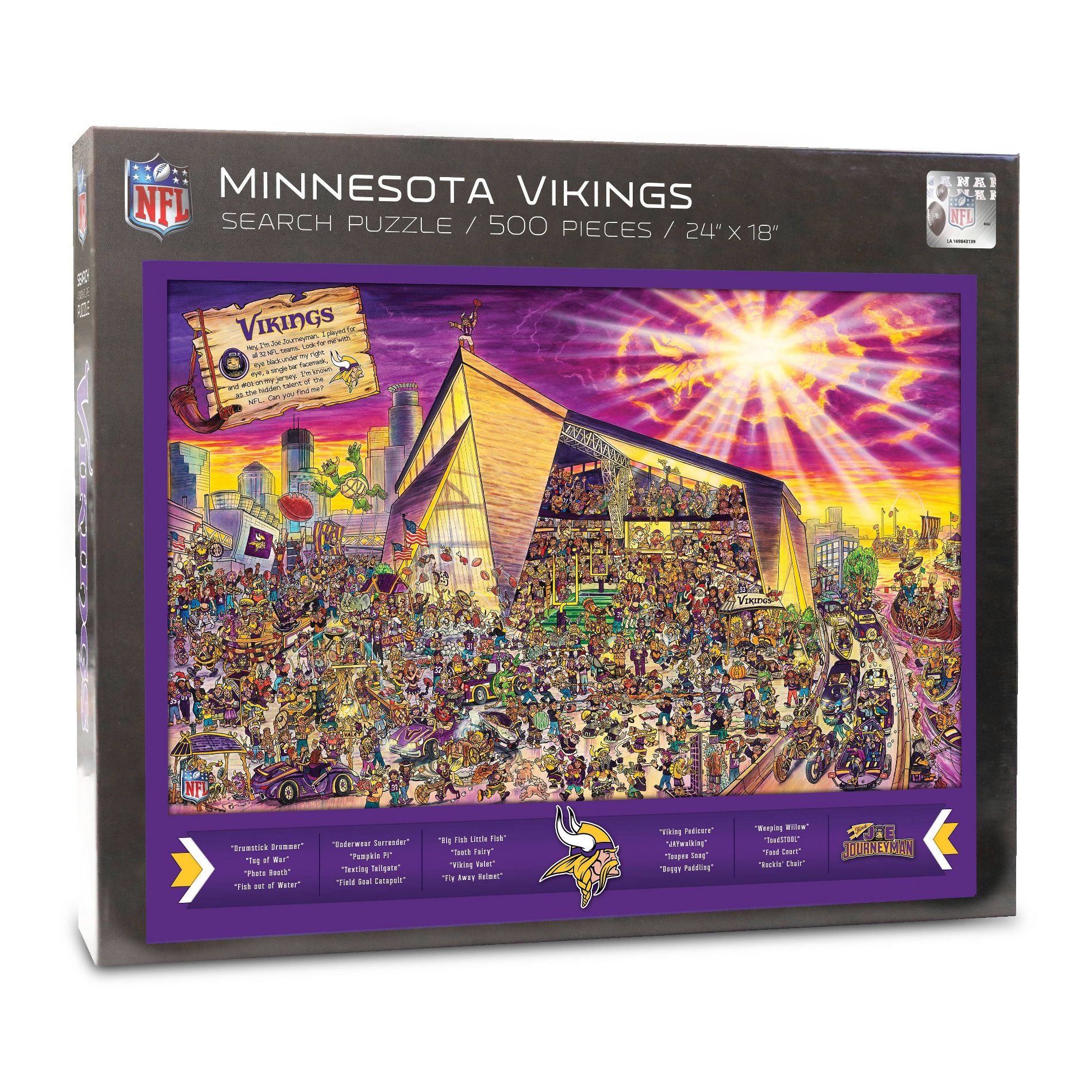 NFL Minnesota Vikings Joe Journeyman Seek and Find Puzzle - 500pc