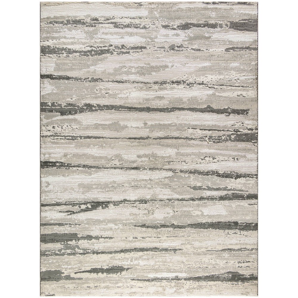 Photos - Doormat Nourison 9'x12' Modern Striped Sustainable Woven Area Rug with Lines Beige 