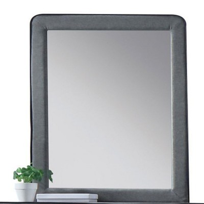 GlasFlength Decorative Wall Mirrors Rectangular Accent Mirror Wall Mirror Polished Mirror Decorative Mirror for Living Room, Gray, 28"*28"*36"