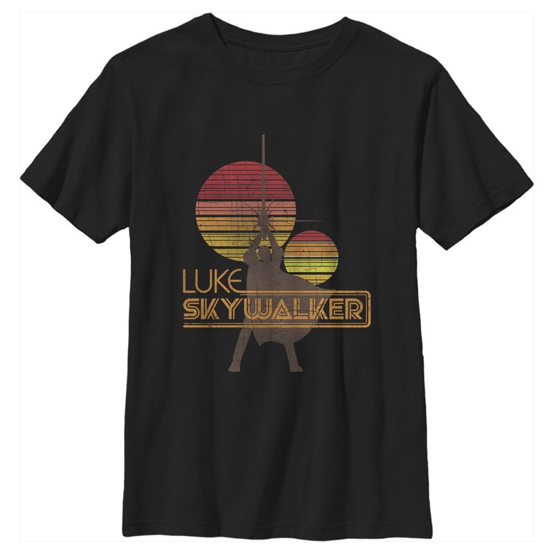 Boy's Star Wars Retro Luke Skywalker Silhouette T-Shirt, 1 of 5
