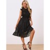 Allegra K Women's Sleeveless Smocked Waist Gilding Metallic Stars Chiffon Party Dress - 4 of 4