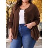 Agnes Orinda Women's Plus Size Classic Long Sleeve Knit Casual Front Button Down Cardigan - 2 of 4