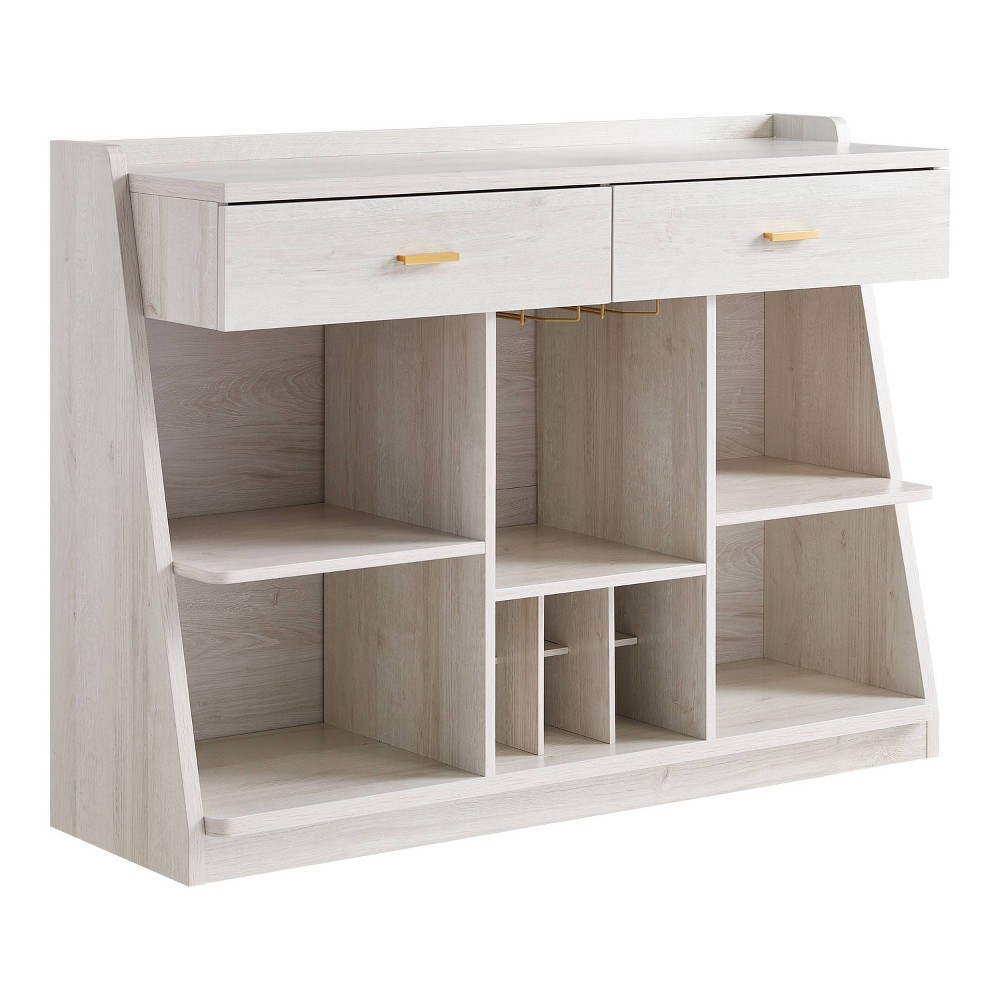 Photos - Display Cabinet / Bookcase Daltonne 47" Farmhouse 5 Shelf Buffet with Wine Storage White Oak - miBasi