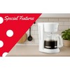 Betty Crocker 12-Cup Drip Coffee Maker with Heat Resistant Glass Carafe, Removable Filter Holder, Water Level Gauge, Non-Stick Warming Plate, White - 3 of 4