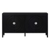 MAYEERTY Retro Sideboard Door with Circular Groove Design Round Metal Door Handle for Entrance Dining Room Black - 4 of 4