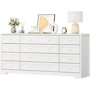 12-Drawer Dresser, Inset Panel, White, MDF, Large Capacity Classification, for Bedroom & Cloakroom - 1 of 4