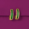 Ross-Simons 0.60 ct. t.w. Square-Cut Emerald Huggie Hoop Earrings in 14kt Yellow Gold - 4 of 4