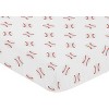 Sweet Jojo Designs Boy Baby Fitted Crib Sheet Baseball Patch Collection Red and White - 3 of 4