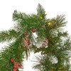 2 Pack Pre-lit 9FT Christmas Garland W/15 Red Berries & Pine Cones, 50 Warm White LED Lights, 180 Tips, Artificial Pine Garland, Christmas Collection - 4 of 4