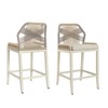 Arceso Outdoor Bar Stools, Rattan Outdoor Counter Height Bar Stools Set of 2, 26.5" H Woven Rope Patio Bar Chairs with Aluminum Legs for Kitchen - 2 of 4