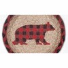 Earth Rugs Flannel Bear Round Coaster – 7"x7" Rustic Jute Lodge Accent with Plaid Wildlife Design - 3 of 3