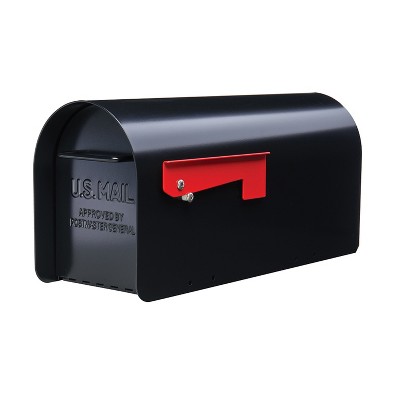 Gibraltar Mailboxes Ironside Large Weatherproof Post Mount Galvanized Steel Mailbox, Black