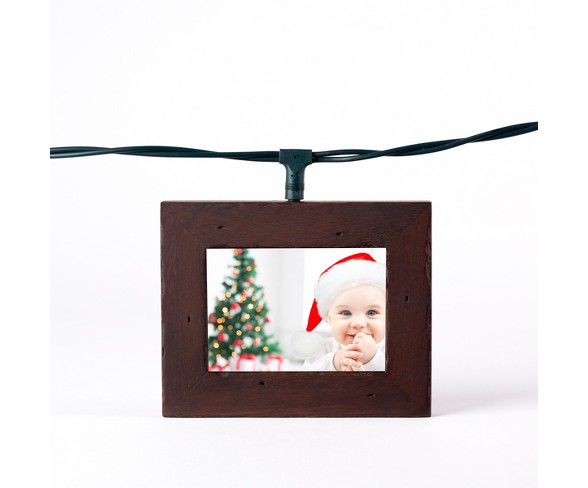 Wood Photo Frame String LED Light Boxes Candlenut - Polaroid