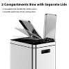 Step Kitchen Trash Can, Dual Classified Compartment Garbage Can, Stainless Steel Rubbish Bin With Soft-Close Lid and Removable Inner Wastebasket - 2 of 4