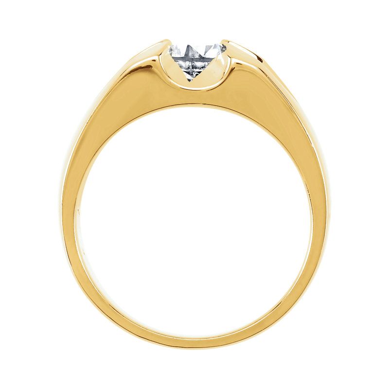 Pompeii3 1/2ct Solitaire Mens Diamond Wedding Ring 14k Yellow Gold, 2 of 4