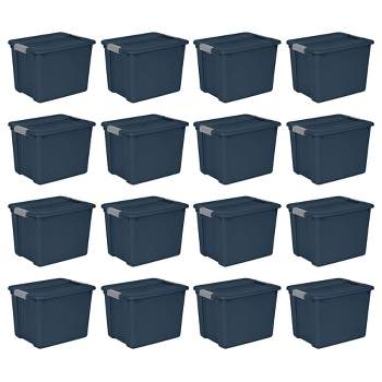 Sterilite 19 Gal Rugged Industrial Stackable Storage Tote with Lid, 12 Pack  