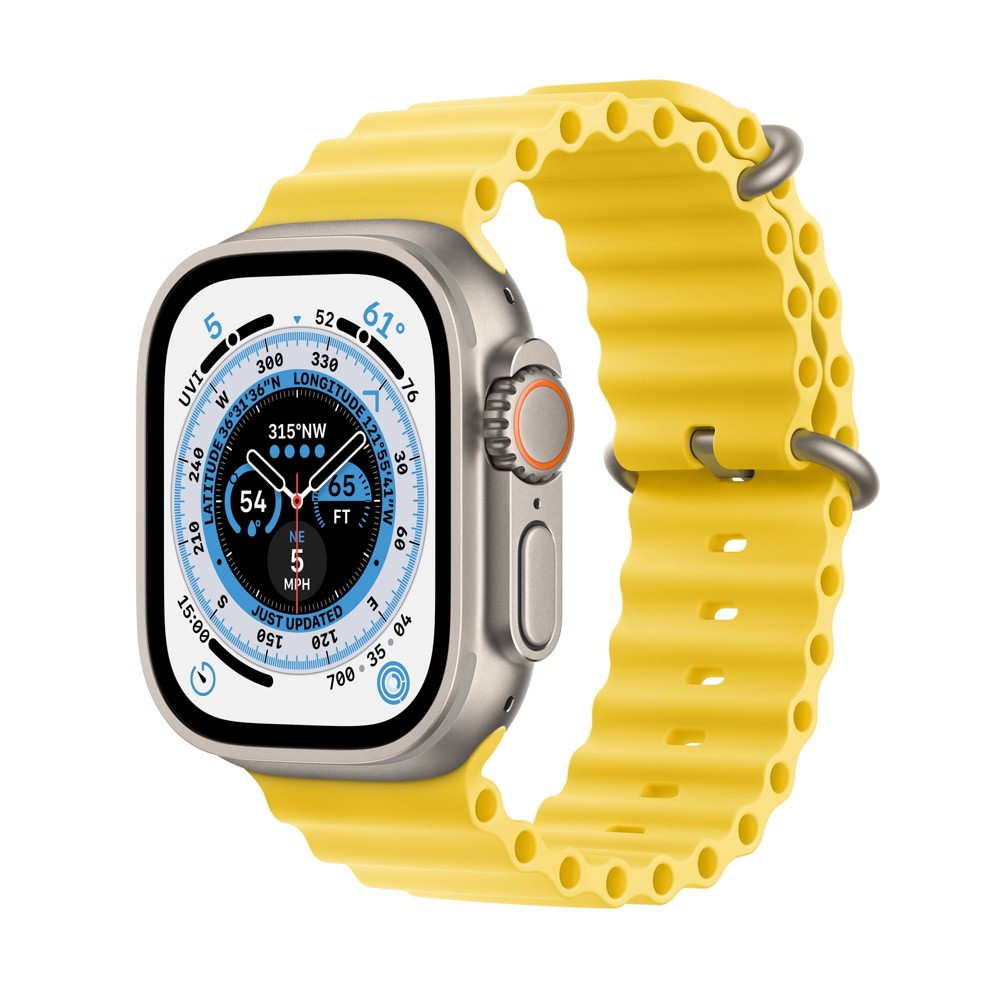 Photos - Wrist Watch Apple Watch Ultra GPS + Cellular, 49mm Titanium Case with Yellow Ocean Ban