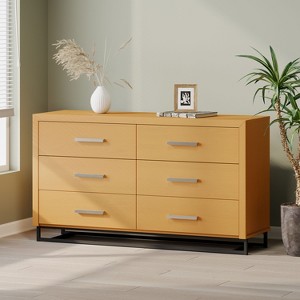 GDFStudio Borah Contemporary Faux Wood 6 Drawer Double Dresser - 1 of 4