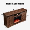 AMERLIFE Fireplace TV Stand with Sliding Barn Door & Adjustable Shelves for TVs up to 65", Dark Walnut - 2 of 3