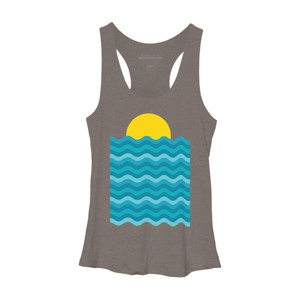Women's Design By Humans Sunset Waves By clingcling Racerback Tank Top - 1 of 3