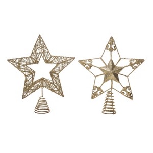 Transpac Metal Gold Glitz Tree Topper Set of 2 Christmas Home Decorations - 1 of 1