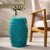 Apollos Modern Lace Cut Iron Side Table,12"Round End Table With Storage,Drum Accent Table-Cuddlewood - 3 of 4