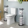 MaseiKar 2 Pack Toilet Paper Holder, Free Standing Toilet Roll Holder No Drilling, Bathroom Toilet Paper Stand with ShelfOrganizers and Storage - 3 of 4