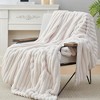 Amelie Home Soft Faux Fur Throw Blanket, Faux Rabbit Fur Striped Throw Blanket - 4 of 4