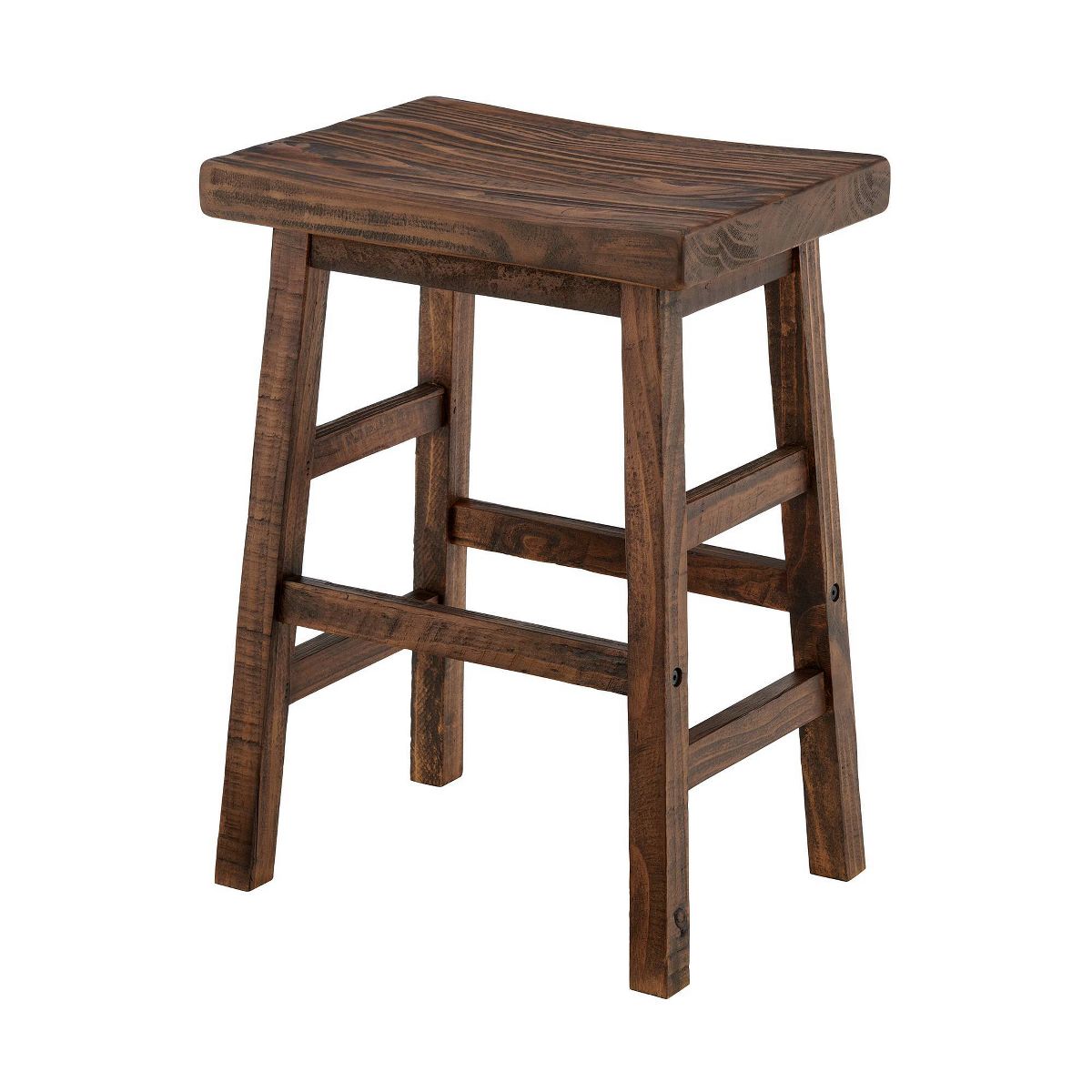 26" Counter Height Barstool Hardwood Natural - Alaterre Furniture: Pine Wood, Square Seat