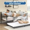 Metal Daybed Twin Size Day Bed with Headboard and Heavy Duty Steel Slats Support, Mattress Foundation Platform Sofa Bed, for Living Room, Bedroom - 4 of 4