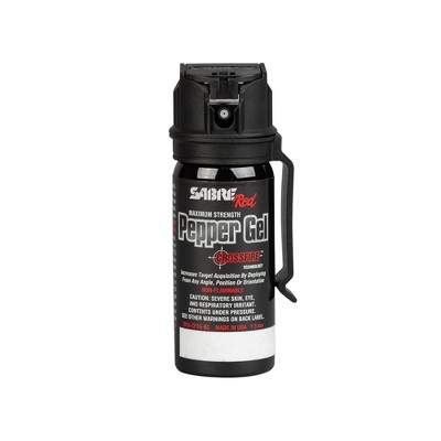 Sabre Crossfire Pepper Gel: Aluminum Pepper Spray for Women, 4.5" Height, 1.5" Width, 1.5" Depth