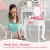 Aoibox Kids Vanity Set with Table Chair Mirror and Storage Drawer Pink Includes 15 Makeup Accessories for Girls Room - 3 of 4