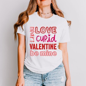 Simply Sage Market Valentine's Words Short Sleeve Tee - S - White - 1 of 4