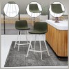 LeisureMod Elland Leather Bar Stool – Modern Counter Height Stool with White Stainless Steel Legs for Kitchen Island or Home Bar Set of 2 - 4 of 4