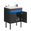 24" Bathroom Vanity With Sink Wall Mounted/Freestanding Vanity Ceramic Sink Set With Sensing Light Metal Legs For Bathroom - image 3 of 4