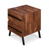 TIRAMISUBEST Walnut & Black Accent Table - Modern Farmhouse Side Table for Living Room, Bedroom or Entryway - 2 of 4