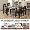 Tangkula Wooden Dining Chair Set of 2 Kitchen Side Chairs w/ Rubber Wood Frame Ladder Back Black - 4 of 4