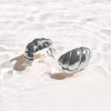 EVRY JEWELS WATERPROOF Gold or Silver Plated Stainless Steel Twist Shell Dome Earrings - 3 of 3