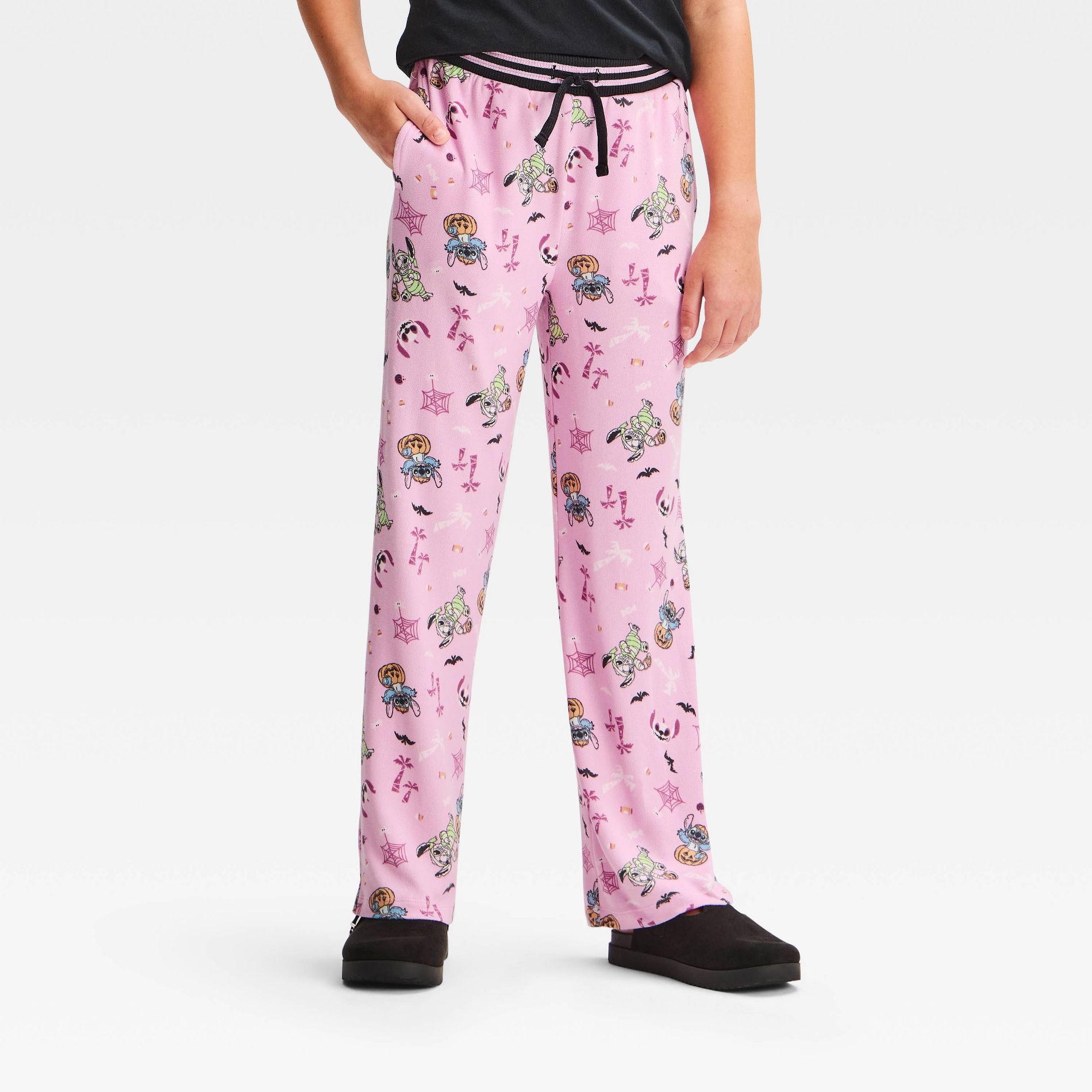 Girls' Disney Lilo & Stitch Halloween Lounge Pants - Pink
