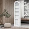 SEVOBAL Utility Storage Cabinets Arched Slim Storage Cabinet With Glass Door And 5 Shelves For Living Room, Bedroom, White, 10.2"*16.1"*71.1" - 4 of 4